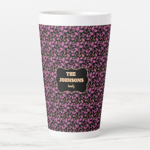 Caneca De Café Latte Desenho personalizado de nome de família botânico