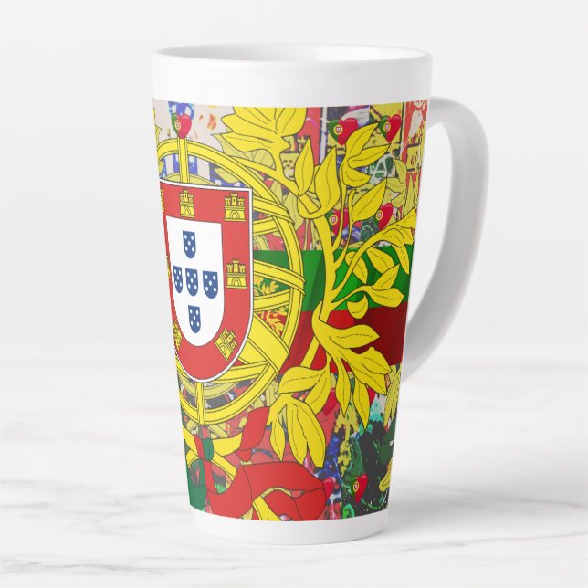 Caneca De Café Latte desenhos portugueses  (Ângulo direito)
