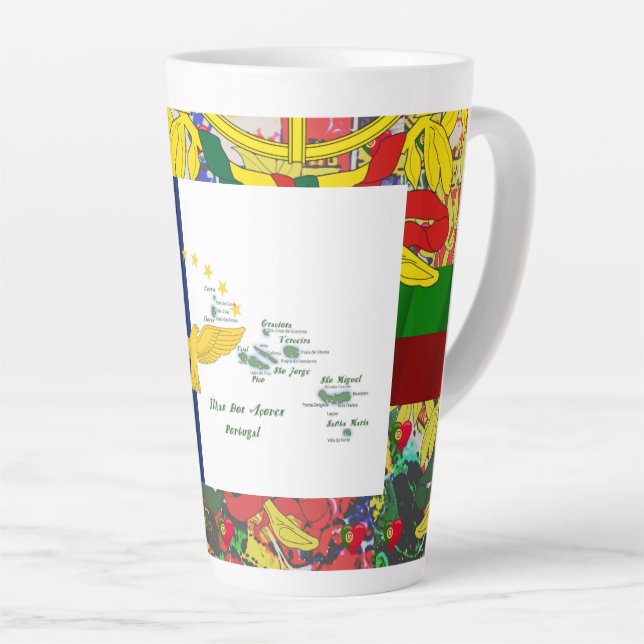 Caneca De Café Latte desenhos portugueses  (Ângulo direito)
