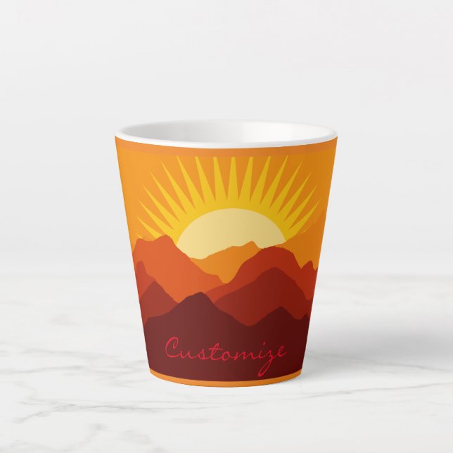 Caneca De Café Latte Desert Mounts Sunset Thunder_Cove (Frente)