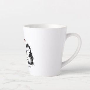 Caneca De Café Latte Desfile de Amor de Pinguins