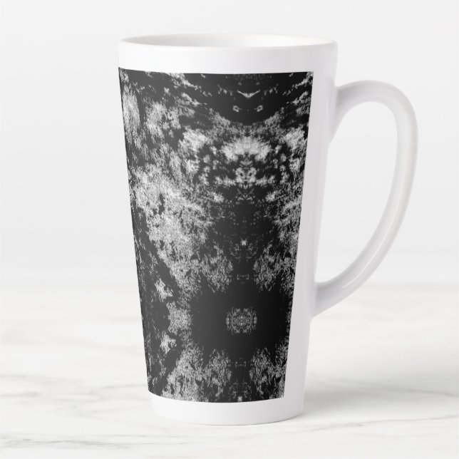 Caneca De Café Latte Design Abstrato Preto (Direita)