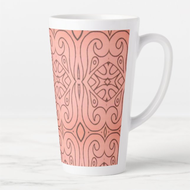 Caneca De Café Latte Design abstrato Sangria (Direita)