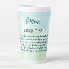 Caneca De Café Latte design Birthstone Turquoise