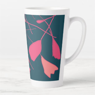 Caneca De Café Latte Design botânico simples