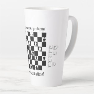 Caneca De Café Latte Design Clássico Inspirado no Xadrez