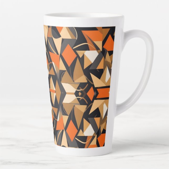 Caneca De Café Latte Design Contemporâneo Triangular (Direita)