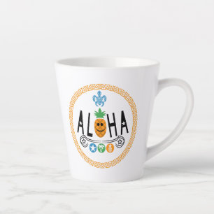 Caneca De Café Latte Design de Abacaxi Aloha - Lata pequena
