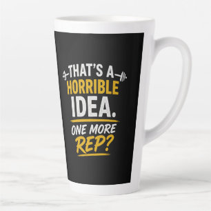 Caneca De Café Latte Design de academia engraçado "Mais uma repetição"