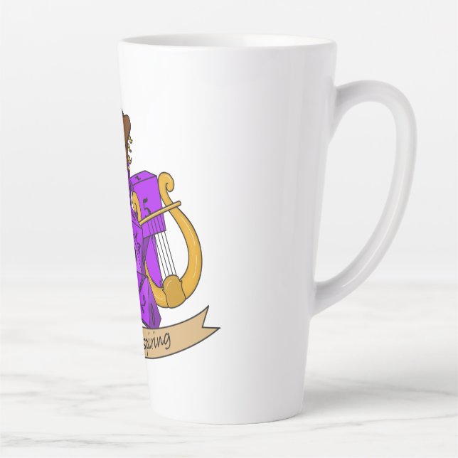 Caneca De Café Latte Design de Bard Dice (Direita)