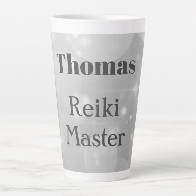 Caneca De Café Latte Design de brilho mestre personalizado em Reiki (Frente)