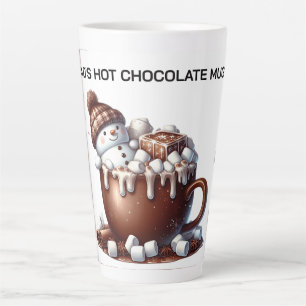 Caneca De Café Latte Design de Cacau de Boneco de Neve Fofo