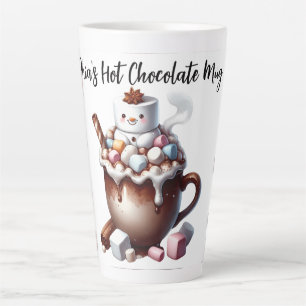 Caneca De Café Latte Design de Cacau de Boneco de Neve Fofo