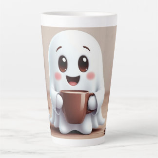 Caneca De Café Latte Design de Café de Fantasma de Halloween Aconchegan