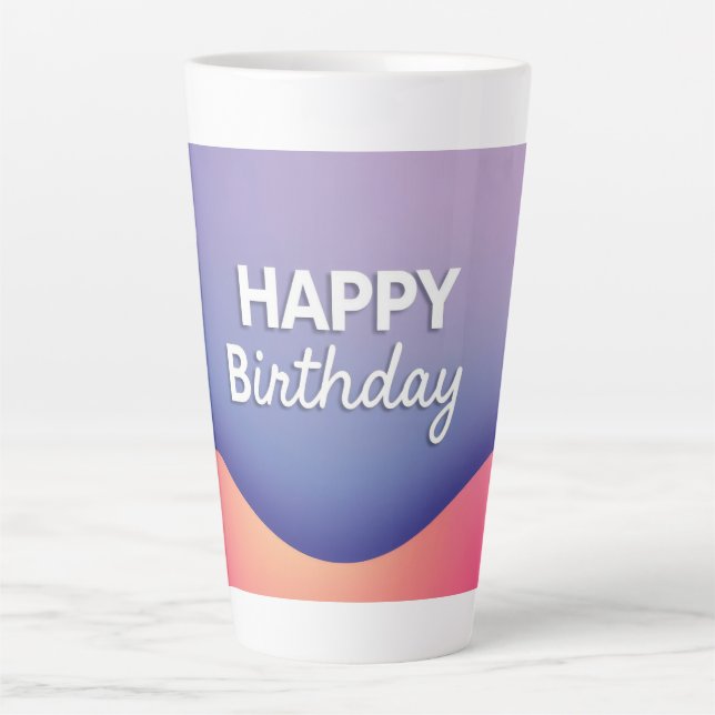 Caneca De Café Latte Design de Celebração de Aniversário (Frente)