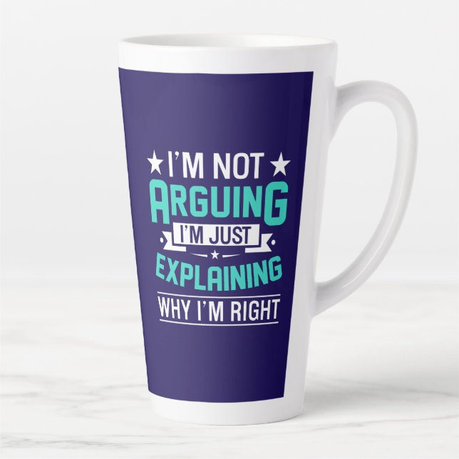 Caneca De Café Latte Design de Citação Engraçada e Sarcástica (Direita)