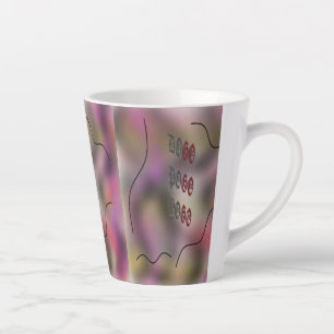 Caneca De Café Latte design de cor branca roxa