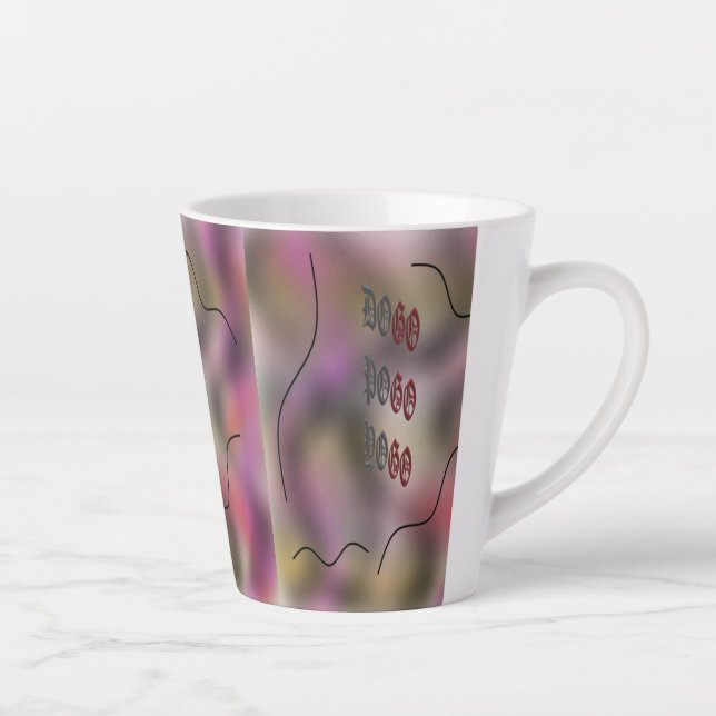 Caneca De Café Latte design de cor branca roxa (Direita)