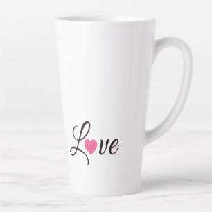 Caneca De Café Latte Design de Coração Pontilhado Minimalista