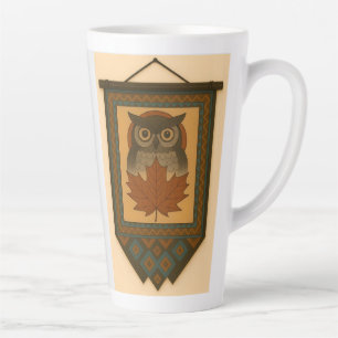 Caneca De Café Latte Design de Coruja Mágica com Olho Abençoado