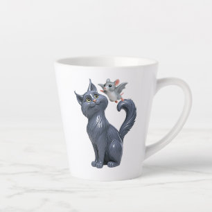 Caneca De Café Latte Design de Criatura Divertida