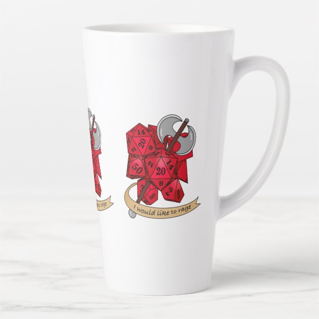 Caneca De Café Latte Design de Dice Barbary (Direita)