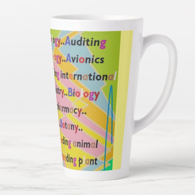 Caneca De Café Latte Design de Educação em cores mistas (Direita)
