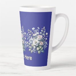 Caneca De Café Latte design de flor personalizado