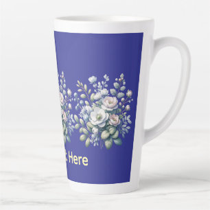 Caneca De Café Latte design de flor personalizado