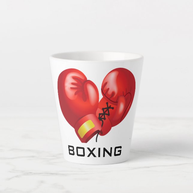 Caneca De Café Latte Design de luvas para boxe (Frente)