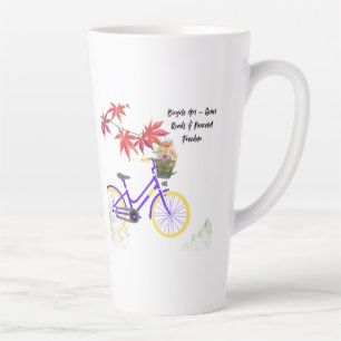 Caneca De Café Latte Design de Motivação de Bicicleta Floral