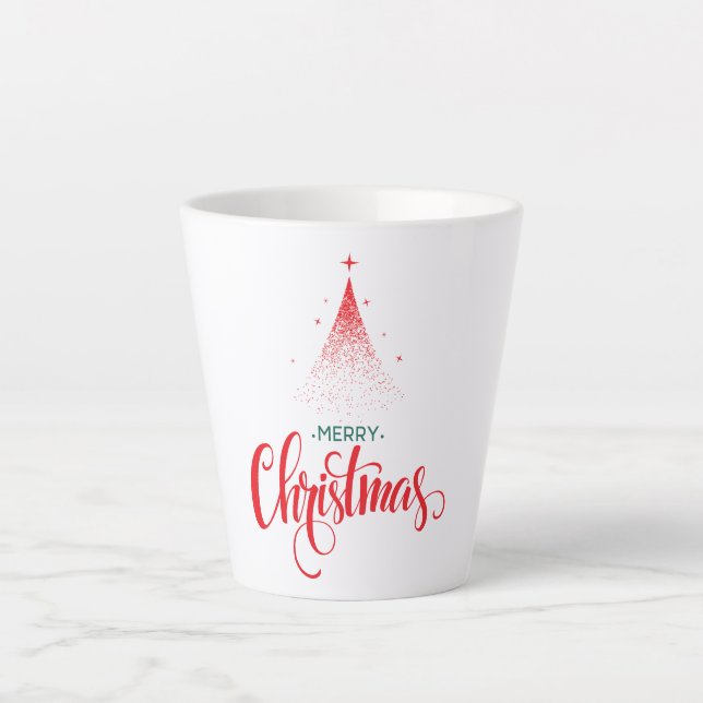 Caneca De Café Latte Design de Natal com estrelas (Frente)