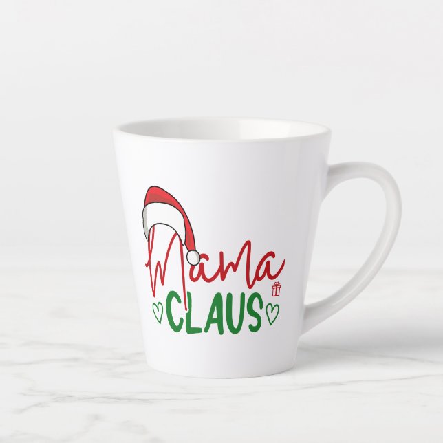 Caneca De Café Latte Design de Natal Mama Claus-60094 (Direita)