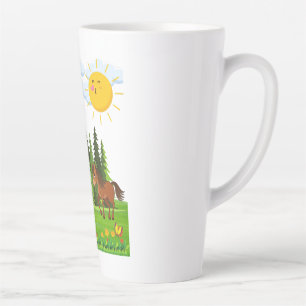 Caneca De Café Latte Design de pequenos cavalos para crianças