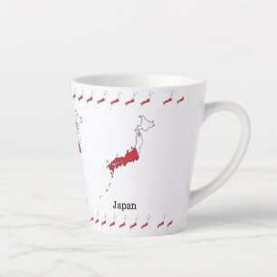Caneca De Café Latte Design de Souvenir com Bandeira Japonesa no Mapa