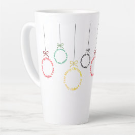 Caneca De Café Latte Design de Texto de Enfeites de Natal