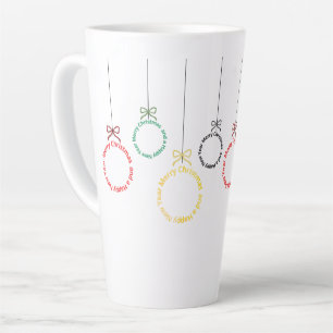 Caneca De Café Latte Design de Texto de Enfeites de Natal