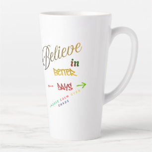 Caneca De Café Latte Design de Texto Minimalista Moderno Motivacional
