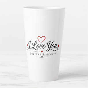 Caneca De Café Latte Design de Tipografia Eu Te Amo
