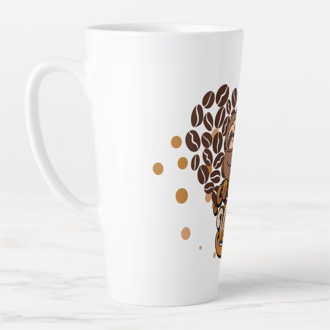 Caneca De Café Latte design de vibrações de café (Esquerda)