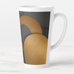 Caneca De Café Latte Design do abstrato geométrico e preto de luxo e Do