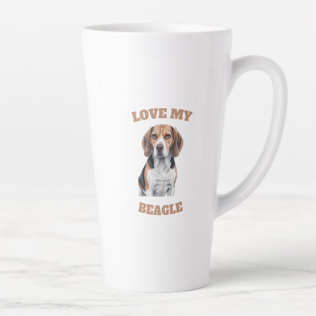 Caneca De Café Latte Design do Beagle Lover (Direita)