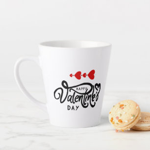 Caneca De Café Latte Design do Dia do Namorados Romântico dos Corações 