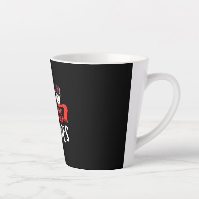 Caneca De Café Latte Design do sonógrafo cardíaco de Natal (Direita)