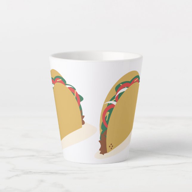 Caneca De Café Latte Design Fofo de Terça-Feira de Taco (Frente)
