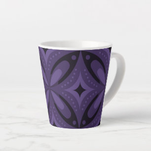 Caneca De Café Latte Design Geométrico Abstrato Inspirado no Vintage