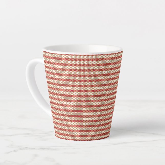 Caneca De Café Latte Design Geométrico do Ano Escolar Preppy (Ângulo esquerdo)
