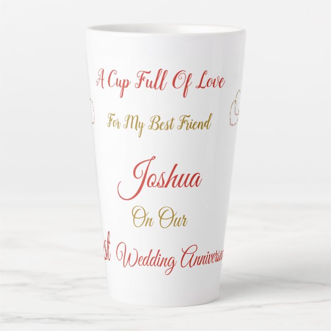 Caneca De Café Latte Design Latte Mug Personalizada de 1rua (Frente)