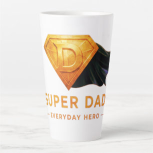 Caneca De Café Latte Design Minimalista do Dia dos Pais Super-Herói