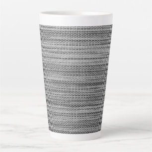 Caneca De Café Latte Design Moderna de Tecido de Cinza Faux